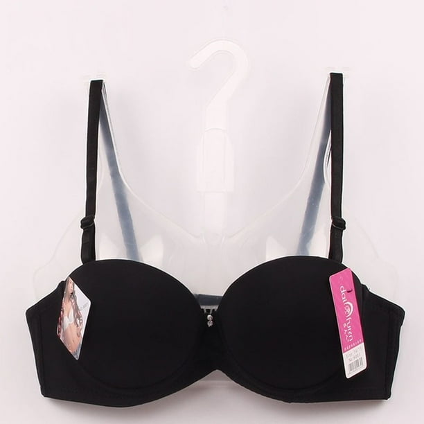 Women Bra Push Up Lingerie 1/2 Cup Seamless Bra Adjustable Straps Underwear,C,38 Black Women Bra Push Up Lingerie 1/2 Cup Seamless Bra Adjustable Straps Underwear,C,38 Black
